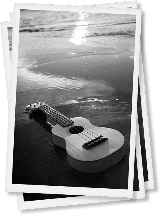 guitar on beach